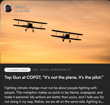 Top Gun at COP27 article